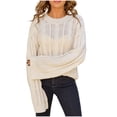 thumbnail image 1 of SROBPTY Longues Chemises à Manches pour Femmes, Tricot à Col Rond Décontracté à la Mode Beige, P, 1 of 2