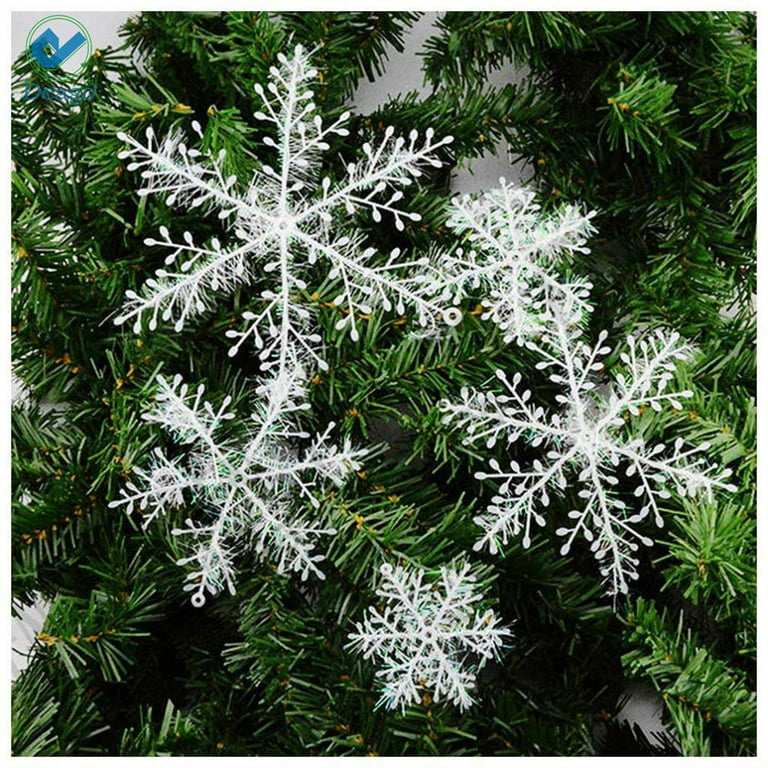 90PCS Christmas Snowflakes Decorations White Tree Party Ornaments Xmas  Outdoor – Tacos Y Mas
