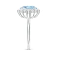 thumbnail image 3 of Angara Natural 2.2 Ct. Aquamarine with Diamond Halo Ring in 14K White Gold for Women (Ring Size: 11.5), 3 of 9