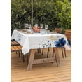 thumbnail image 3 of Outdoor Tablecloth with Umbrella Hole for Patio/Picnic/Party/Camping, Navy Blue Spring Floral Waterproof Table Cloth Rectangle Table Cover Washable, Farmhouse Butterfly (52"x 70"), 3 of 8