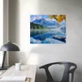 thumbnail image 4 of JEUXUS  Lake Canvas Wall Art Blue Mountain Sky Nature Landscape Boat Picture Artwork Modern Scenic Painting Framed Large Size for Living Room Bedroom Bathroom Dinning Room Office Wall Decor, 4 of 6