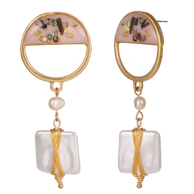 Womens Earrings Creative Colored Shell Stud Earrings Drop Earrings for Christmas
