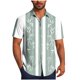thumbnail image 2 of Blusa y camisa de manga corta con cuello vuelto Camisa casual para hombre Camisa de bolos vintage de manga corta Camisas de verano de playa cubana Camisa con botones Blusa para hombre Poliéster, 2 of 6
