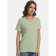 thumbnail image 3 of Women's Ultra-Soft V-Neck Short Sleeve Trendy Casual T-Shirt, 3 of 6