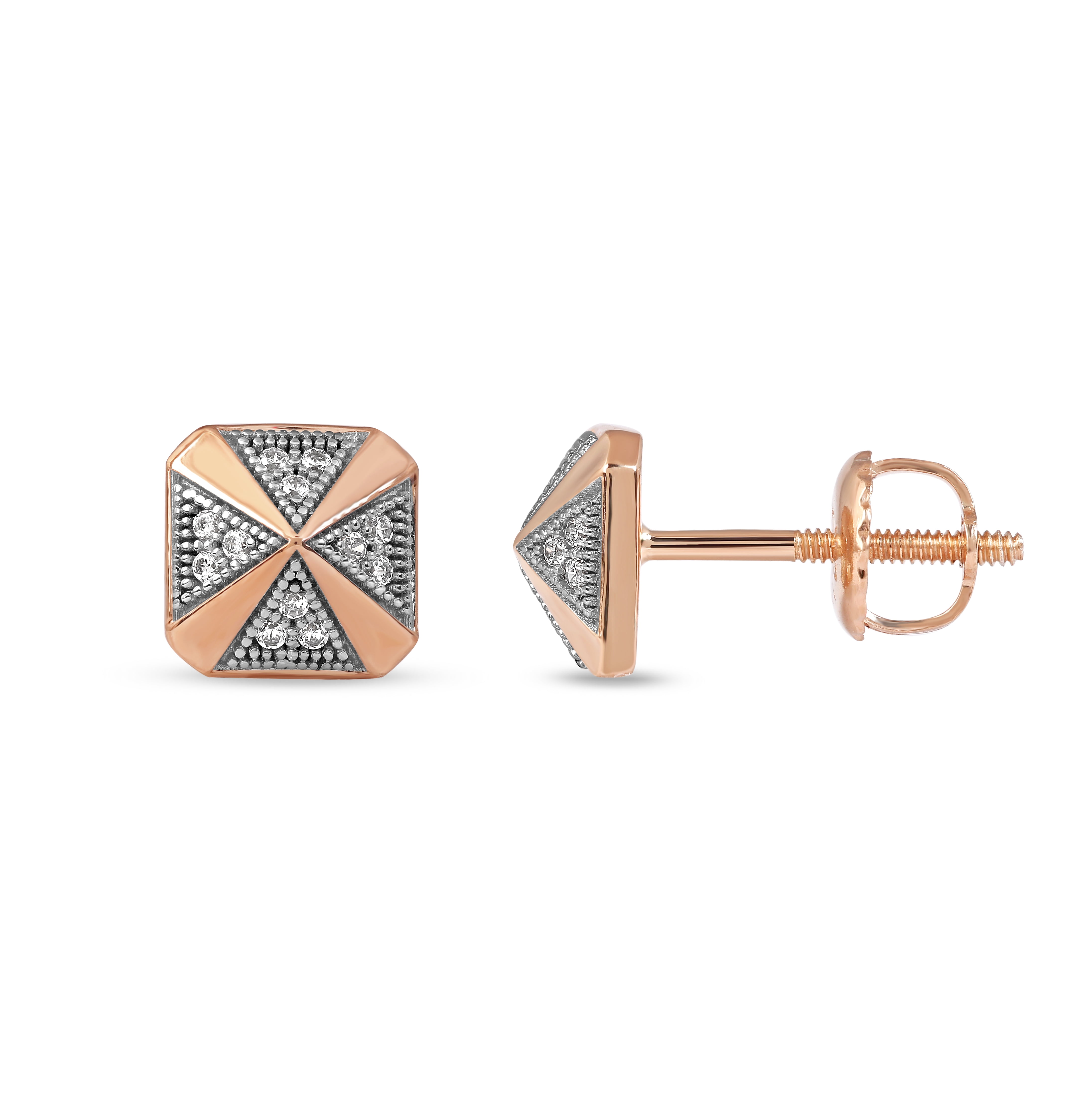 イヤリング Diamond and 5 Gem Stud Earrings - Silver and Gold ad72fa6e-160f-4ae5-b958-