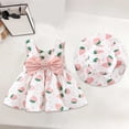 thumbnail image 2 of Robe pour Bébé Fille, 0-3 Ans Robe d'Été Imprimée Fraise Sans Manches Ensemble Débardeur et Chapeau, 2 of 4