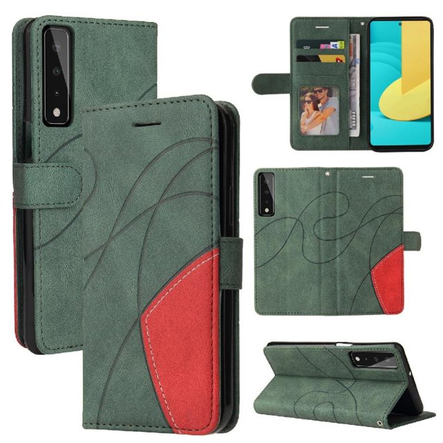 GANGXUN Flip Case for LG Stylo 7 – Leather Wallet Cover with Card Slots, Kickstand & Color Stitching Protective Folio