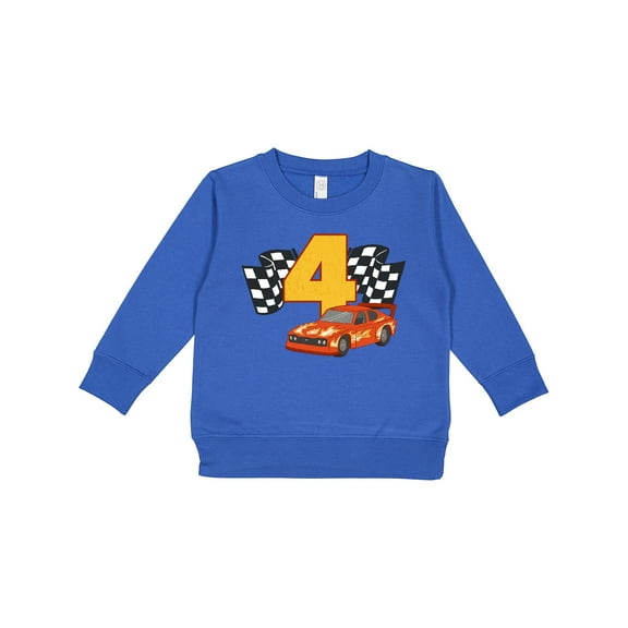 Inktastic Number Four Race Car Toddler Sweatshirt