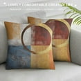 thumbnail image 3 of JEUXUS Vintage Abstract Circle Throw Pillow Covers Soft Messy Rust Decorative Throw Pillowcases Modern Grunge Art Pillow Cases Cushion Covers Retro Brown Yellow Cushion Cases Cushion Cases, 3 of 5