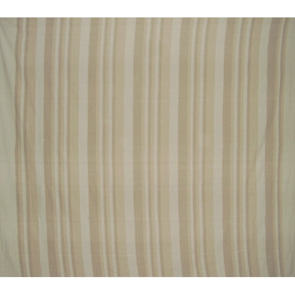 Heavy Cotton Ribbed Bedspread  98" x 88" Tan/Brown on Beige