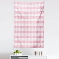 thumbnail image 1 of Checkered Tapestry, Romantic Pattern with Little Hearts Girlish Design, Fabric Wall Hanging Decor for Bedroom Living Room Dorm, 5 Sizes, Pale Pink White, by Ambesonne, 1 of 1