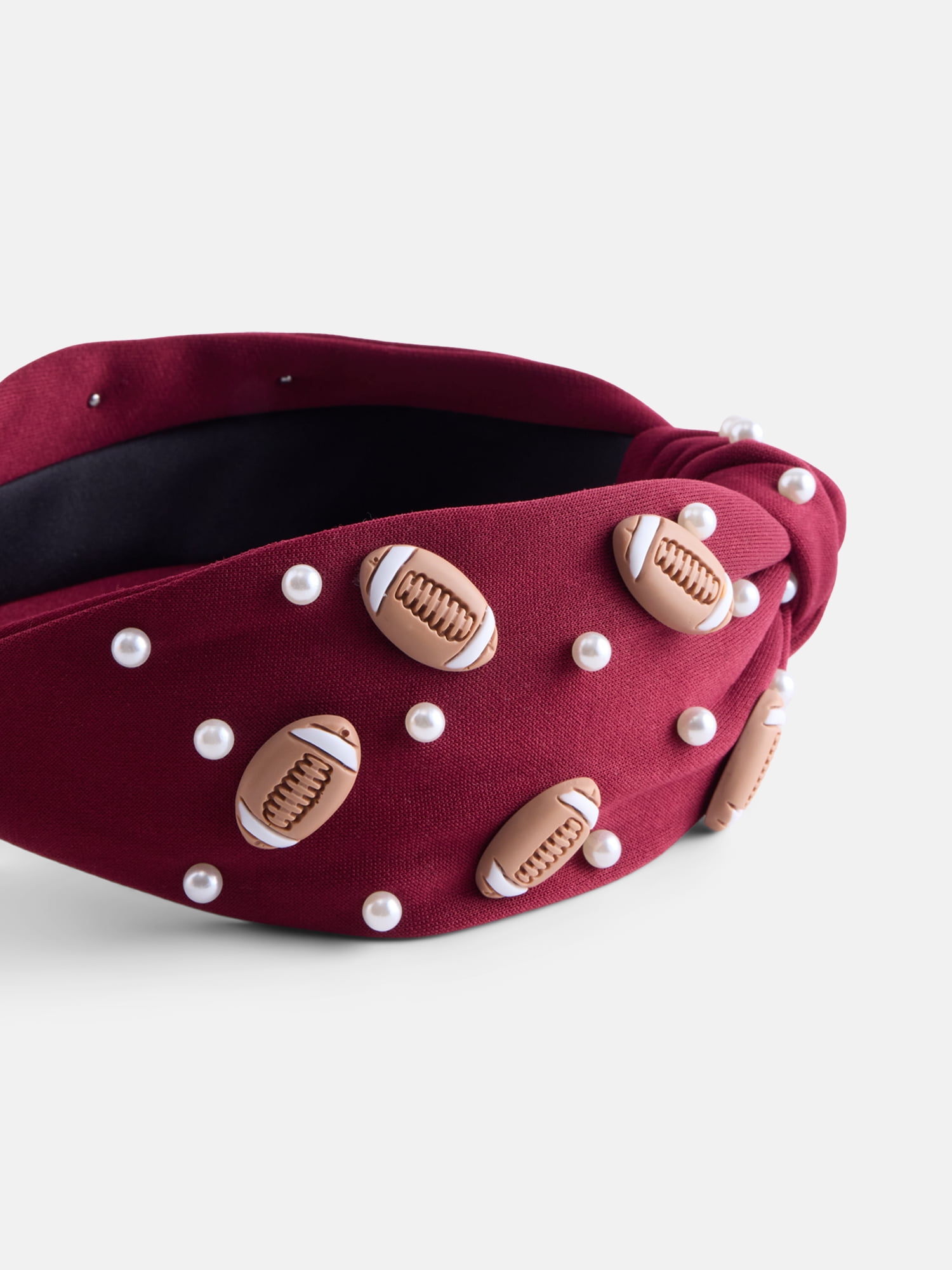 Way To Celebrate Women's Embellished Football Knot Headband, Brown