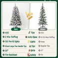 thumbnail image 6 of Moonsun 5ft Pre-Lit Flocked Christmas Tree, Big Pine Needle Tips & 400 PVC, Full Artificial Tree with 150 Warm White & Multicolor Lights,Metal Stand for Home Office Holiday Decor, 6 of 8