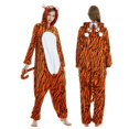 thumbnail image 2 of Krdevn Adult Animal Onesie Pajamas, Hooded Cartoon Cosplay Jumpsuit for Halloween Costume & Home Loungewear,Orange, 2 of 4