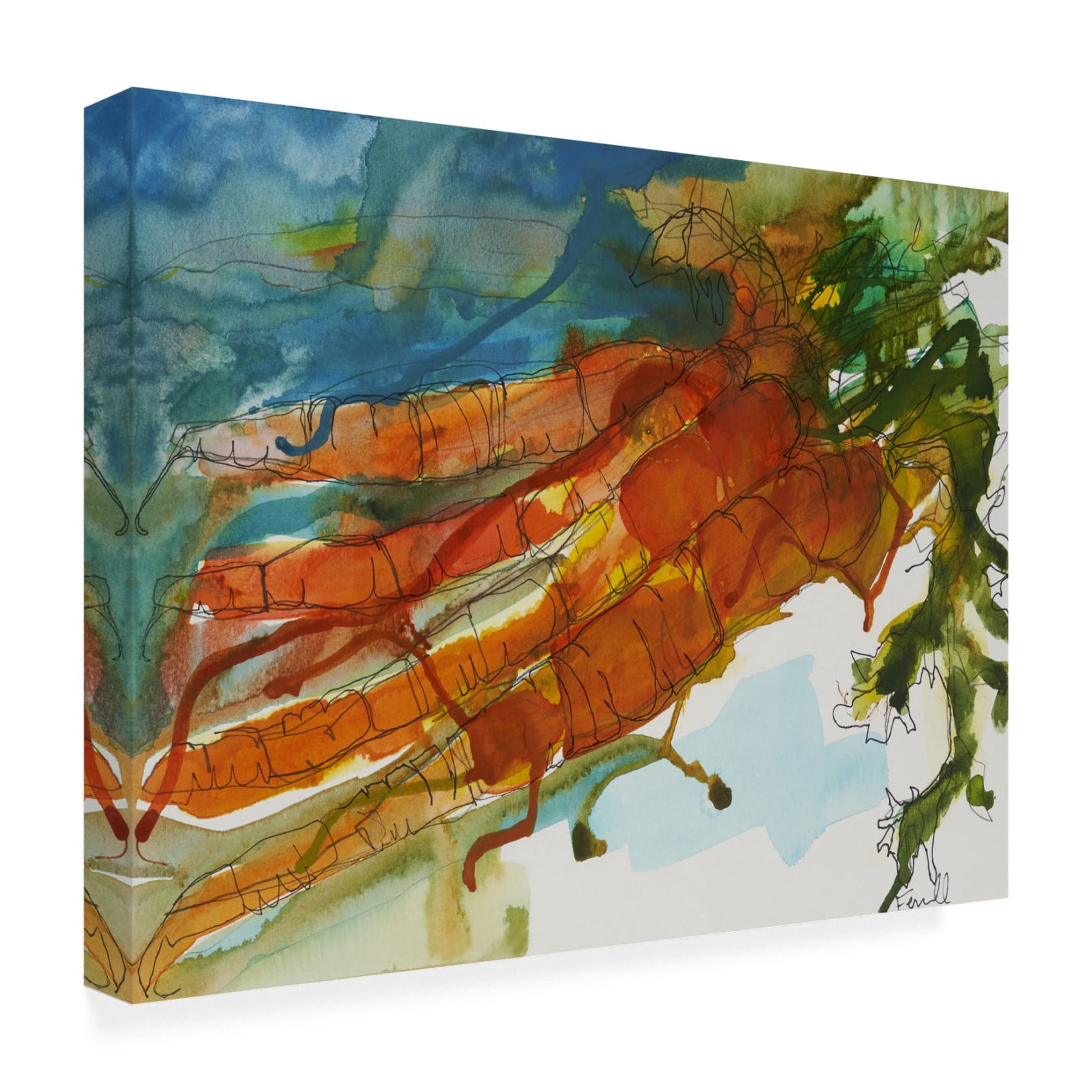 Canvas Wall Art - Erin McGee Ferrell 'Fresh Carrots I' Wall Art for Living Room, Bedroom, or Office Décor by Trademark Fine Art - 24 x 18 Inches