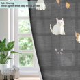 thumbnail image 4 of Yayeee Window Curtains Light Filtering 63"x52" Grommet Panel Pair Home Living Room Decor, Pixel Cat, 4 of 7