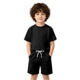 thumbnail image 4 of WOYY Boys Summer Outfits Casual Solid Short Sleeve T Shirt Shorts Set, 2-Piece, Sizes 2-13, 4 of 8