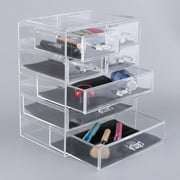CNMODLE 7 Grid Acrylic Makeup Organizer Drawer Simple Stylish Cosmetic Storage Box Display Cabinet Large Make Up Case