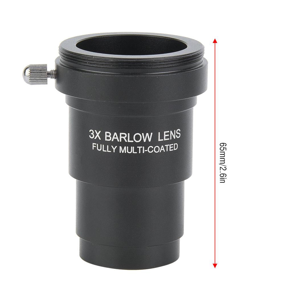 Yosoo Health Gear Barlow Lens 3X 1.25 Inch Telescope Eyepiece Barlow Lens Magnification Lens Fully Multi-Coated Optical Lens for Telescope Eyepiece 1.25