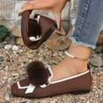 thumbnail image 6 of Brown Women'S Slip-On Flats With Playful Pom Pom Detail, Breathable Mesh Material, Ideal For Spring And Summer Casual Wear, 6 of 9