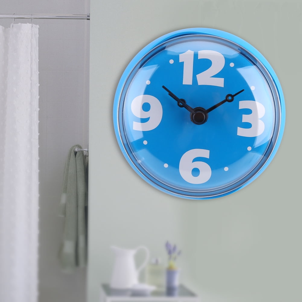 LYUMO Wall Clock Waterproof Suction Wall Window Mirror Bathroom Living Room Bedroom Clock