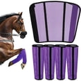 thumbnail image 2 of Upgraded Leather Reinforced Horse Leg Guards Adjustable Horse Fly Leg Wraps Fit Outdoor Equestrians Use, 2 of 8