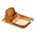thumbnail image 3 of Plato cuadrado de grano de madera para cocina, plato de , fácil de limpiar, platos portátiles para servir frutas, postre, frutas secas, dulces y 10 piezas, 3 of 8