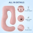 thumbnail image 3 of Funda para Almohada de Embarazo Sasttie 145 cm en Forma de U con Tejido Refrescante Color Rubor, 3 of 9
