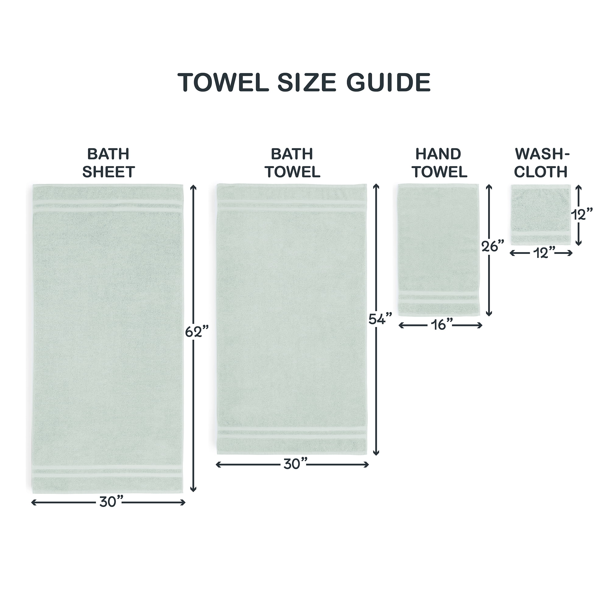 Mainstays Performance Cotton Washcloth, Super Soft Quick Dry Fade Resistant, Solid Light Green
