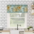 thumbnail image 4 of Hokiten Rod Pocket Curtain Valance, Spring Yellow Sunflower Farmhouse Window Valance for Living Room, Bedroom, Kitchen Roes Butterfly Teal Pastoral 42"W x 12"L, 4 of 8
