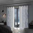 thumbnail image 5 of Lfeey Gradient Stripe Blackout Curtains, Grommet Curtains for Modern Living Room Bedroom, Gray White, 42x72 inch, 5 of 5