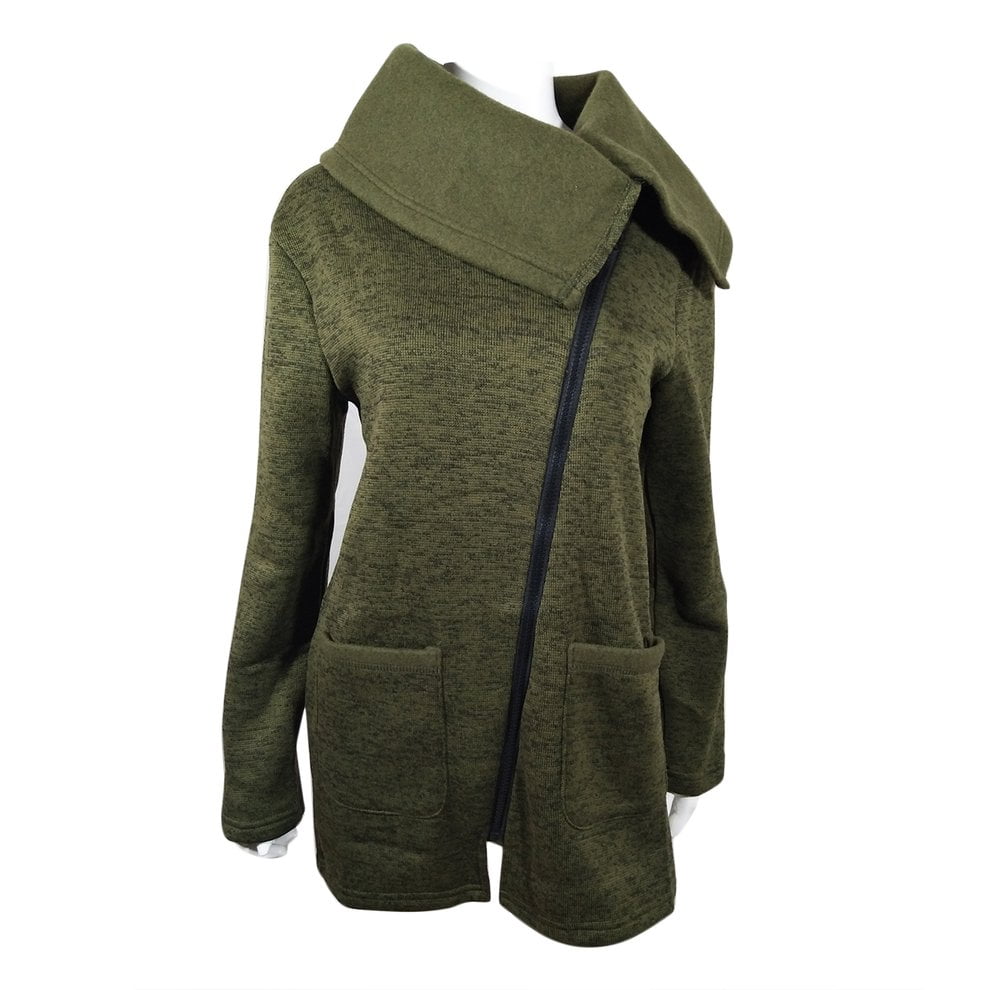 Clearance Sale Autumn Winter Women Loose Jacket Coat Turndown Neck Fashion Side Zipper Jacket