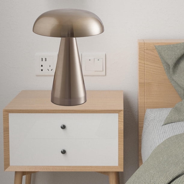 Lámpara de escritorio de luz nocturna Carcasa de metal USB 3 modos Atenuación táctil Lámpara de escritorio LED moderna Lámpara de mesa de bar para dor Plata Yinane lámpara de escritorio