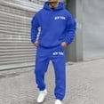 thumbnail image 2 of Men's Casual Hoodie Sweatsuit Set, Loose Fit Printed Pullover with Jogger Pants, 2 Piece Gym Sweat Suits, Athletic, Autumn Winter Daily Wear, 2 of 4