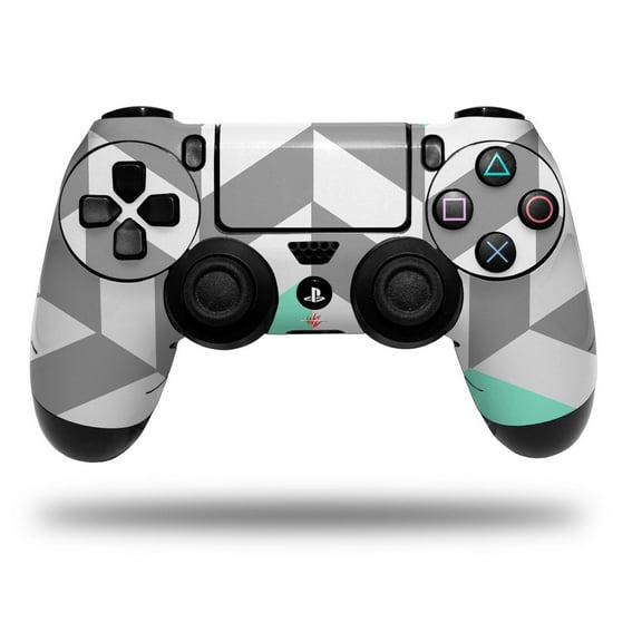 Skin for Sony PS4 Dualshock Controller PlayStation 4 Original Slim and Pro Chevrons Gray And Seafoam (CONTROLLER NOT INCLUDED)