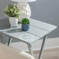 thumbnail image 3 of Linon Lorie 5 Piece Tray Table Set Planked Top with Compass Design in Gray Wood, 3 of 14