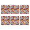 thumbnail image 2 of Pofeuu Cute Cars Print Leather Coasters Set of 6, Round Cups Mugs Mat Pad for Home Kitchen Heat Resistant Drink Coasters,Square, 2 of 7