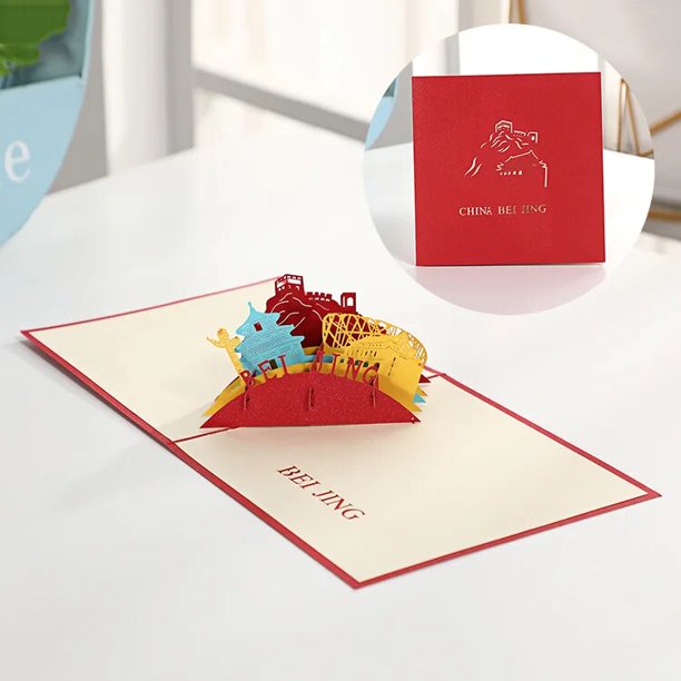 Tarjetas de Felicitación Pop UP 3D, Postales creativas de arquitectura europea, boda, cumpleaños, aniversario, regalo de Navidad hecho a mano, 2024