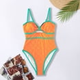 thumbnail image 7 of Women's Swimsuit Square Neck Solid Color Bathing Suit For Beach Vacation Summer Swimwear Comfortable Swimsuits Beach Shorts Under Football Shirt Transparent Sexy Man Bikini Basketball Shorts Swimsuit, 7 of 7