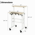 thumbnail image 4 of Giantex Mobile Standing Desk, Height Adjustable Sit to Stand Desk, Portable Laptop Desk, 2-Tier Computer Workstation for Home Office, Natural, 4 of 9