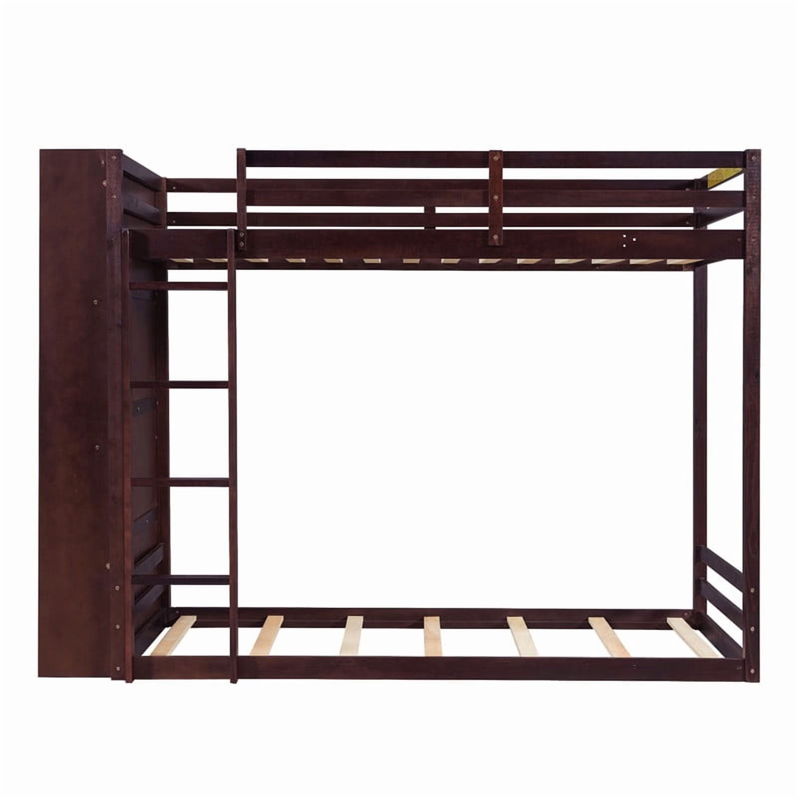 Twin Over Twin Bunk Bed with 6 Storage Drawers, 2-Tier Shelves & LED Light Strip, Reversible Wooden Bunk Bed Frame, Space-Saving Kids Bedroom Furniture