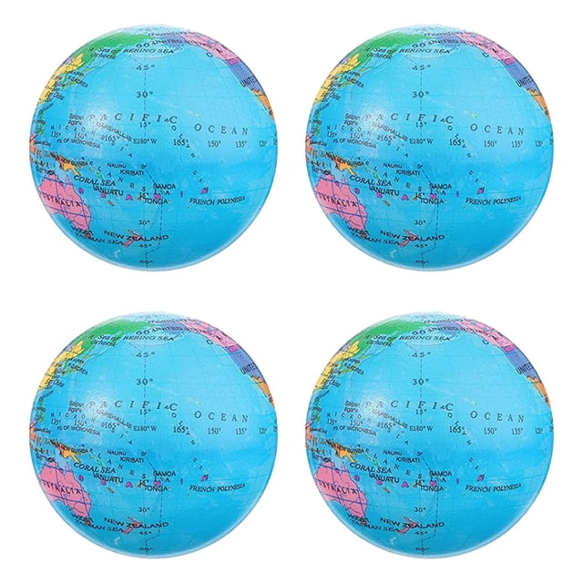 4 Pieces Globe Balls Novelty Toys for Classroom Holiday Party Favors Baoblaze bola de alivio del estrés del globo
