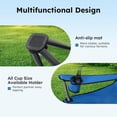 thumbnail image 3 of 2-Pack Camp Chair with Shade Canopy Folding Camping Recliner Chair with Carry Bag for Outdoor Camping Hiking Beach, Heavy Duty 350 LBS,Blue, 3 of 9