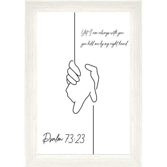 Psalm 73:23 Christian Wall Art – Inspirational Scripture Decor – Bible Verse Gift for Women, Spiritual Home Decoration