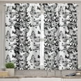 thumbnail image 2 of Ambesonne Black and White Valance & Curtain, Butterfly Motif, 55"x30", Black White, 2 of 6