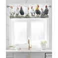 thumbnail image 2 of Rustic Rooster Kitchen Valances for Windows Farmhouse Linen Window Valance Curtain for Living Room Window Treatment White Chicken Country Valance Rod Pocket Topper Drape, 42 x 18 Inch, 2 of 6
