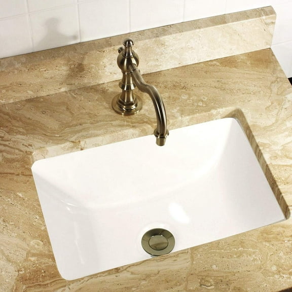 Bathroom Sink – 16"x11" Undermount Small Bathroom Sink with Overflow, Rectangular, Enamel Glazed Ceramic, for Mini Tiny Bathrooms