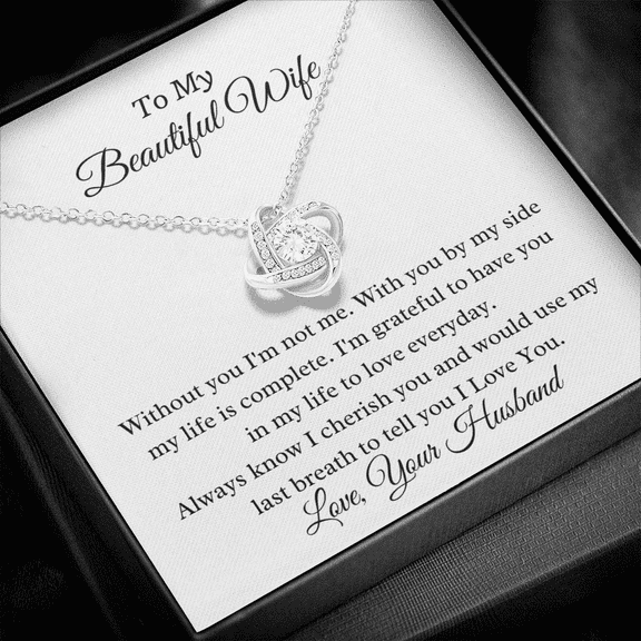 To My Beautiful Wife Symbol Of Eternal Love Personalized Pendant Necklace