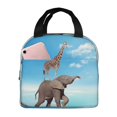 thumbnail image 1 of Disketp Elephant Giraffe for Insulated Lunch Bag for Women and Men, Perfect for Work, Hiking, Picnic, 1 of 8