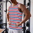 thumbnail image 5 of Gukieu American Patriotic Stars And Stripes Print Men's Quick Dry Fitness Vest, Round Neck Sleeveless Fitness Bodybuilding Top-Medium, 5 of 7